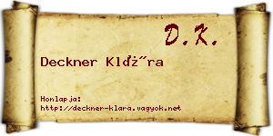 Deckner Klára névjegykártya