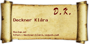Deckner Klára névjegykártya
