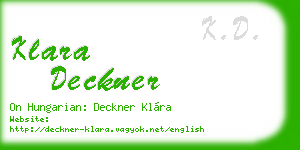 klara deckner business card